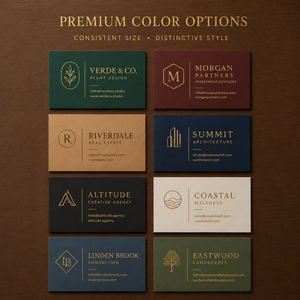 Cartes de visite personnalisées haut de gamme en feuille métallisée, papier texturé teinté foncé pour les entreprises d'investissement et les collectivités créatives - Product Image 3