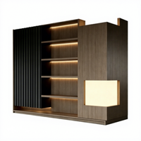 Armoire de chambre moderne personnalisable en bois avec portes en panneaux de particules, espace de suspension, bureau multifonction, coiffeuse et dressing