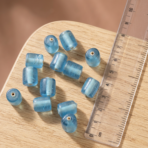Cuentas de Vidrio Azul Tradicionales Hechas a Mano al por Mayor, Cuentas Sueltas en Forma de Tubo, Cuentas Espaciadoras de Primera Calidad para la Fabricación de Joyería, Accesorios para Manualidades (Paquete de 12) - Product Image 2