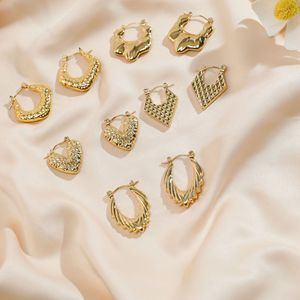 Pendientes de Aro Geométricos, Chapados en Oro de 18K, Acero de Titanio, Joyería para Mujer, para Fiestas - Product Image 2