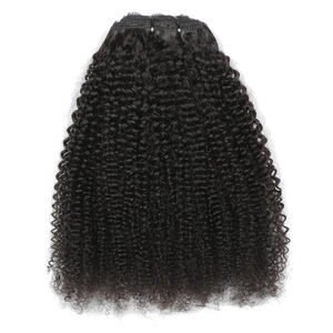 Venta al por Mayor de Cabello Humano Virgen con Clips de 120g 160g 200g de Grosor, Paquetes de Cabello Humano Afro Rizado, Cabello Camboyano Indio - Product Image 4