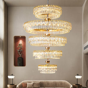 Lámpara colgante para sala de estar, dormitorio, Villa, oro, Led, moderna, grande, de lujo, luces de araña de cristal - Product Image 1