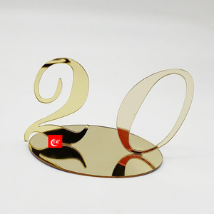 Venta al por mayor personalizable oro plata espejo acrílico números de mesa para bodas fiesta suministros decoración restaurante <span class=keywords><strong>Hotel</strong></span> - Product Image 6