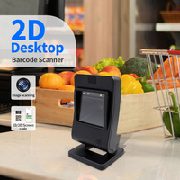 Escáner de código de barras de plataforma ODM, lector de código de barras de escritorio de código QR para tienda de supermercado, lector de matriz de datos de detección automática