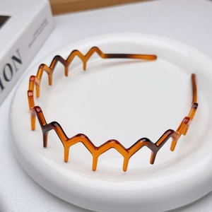 Women's Zig Zag Non-Slip Fashion Accessories Comfortable Recycled <b>Plastic</b> Comb Teeth Back Custom Cosmetics <b>Headband</b> - Product Image 2
