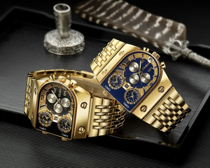 <span class=keywords><strong>Montre</strong></span>-bracelet à quartz <span class=keywords><strong>Oulm</strong></span> 9315 pour homme, bracelet doré de luxe, 3 cadrans, étanche, 1 <span class=keywords><strong>prix</strong></span> - Product Image 2