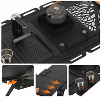 Table de camping modulaire IGT portable avec évier - Alliage d'aluminium, étanche, réglable en hauteur, pliable, mobilier d'extérieur, barbecue, cuisine