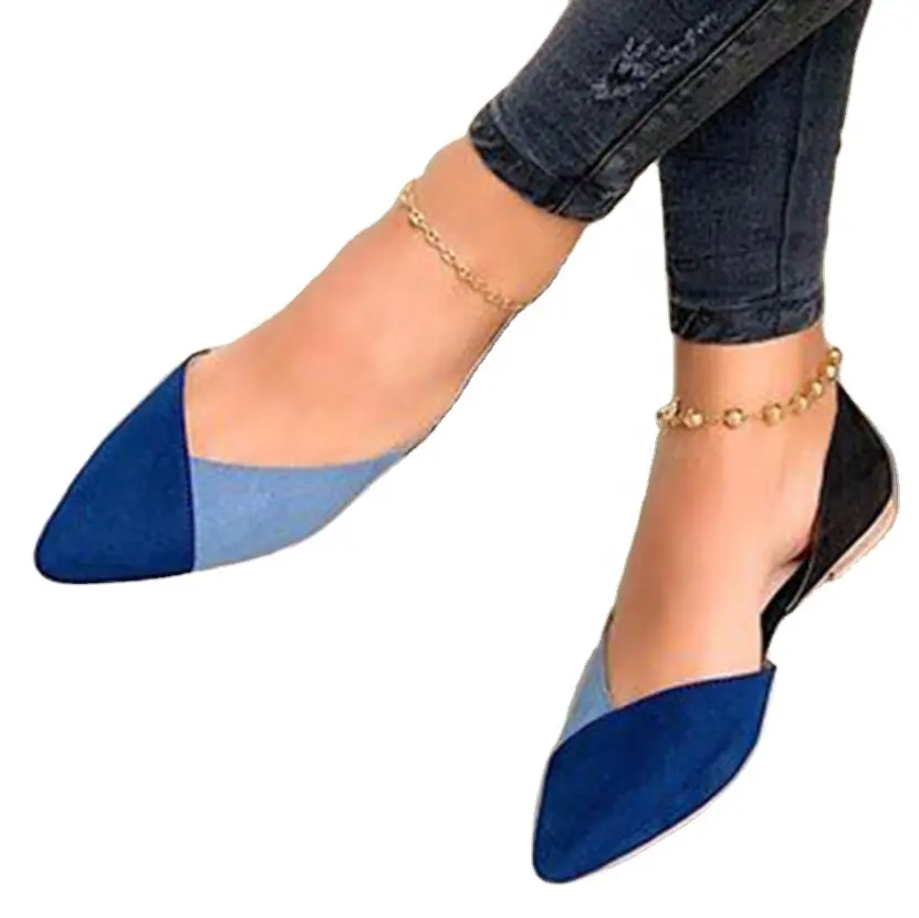 Chaussures femme grande taille STNM fashion match colour suede flat female casual shoes