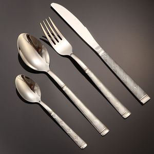 Ensemble de couverts occidentaux en acier inoxydable, couteaux, fourchettes, cuillères, durables, polis miroir, vaisselle d'hôtel - Product Image 2