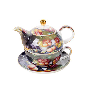 Elegante Juego de <span class=keywords><strong>Tetera</strong></span> Británica de Cerámica Apilable con Taza de Café y Platillo, Taza de Té de Porcelana con Jarra de <span class=keywords><strong>Tetera</strong></span> - Product Image 1