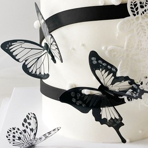 Butterfly Cake Decoration Die Cut Plastic Reusable Round Mother's Day Birthday Wedding Ornament - Product Image 5