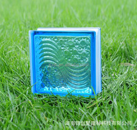 Haute qualité bleu bulle d'eau mur décoratif bloc de verre étanche givré briques de verre massif utilisation de salle de bain extérieure