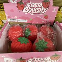 Bestseller Jouet Squishy en PU souple Fraise, Fruits Simulés, Anti-stress, Décompression, Unisexe, Vente en Gros