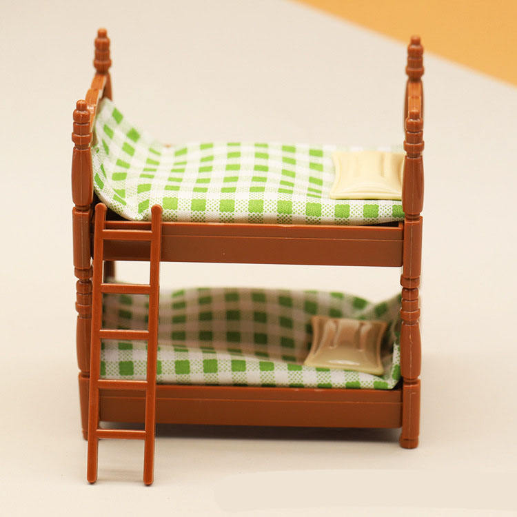 Doll House Simulation Mini Bedroom Bunk Bed Miniature Mini House