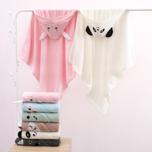 Fan Xin Baby Hooded Bath Towel 80x80cm 105x105cm Coral Fleece Absorbent Swaddle <b>Blanket</b> For Infants And Toddlers - Product Image 1
