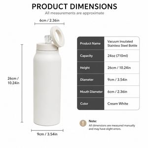 Custom 24oz Portable Vacuum <b>Flask</b> Sports Travel Magnet Thermos Magnetic Lid Water Bottle with Magnetic Phone Holder Straw Lid - Product Image 2