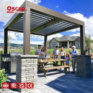 Cubierta <span class=keywords><strong>de</strong></span> Patio <span class=keywords><strong>de</strong></span> Aluminio Impermeable <span class=keywords><strong>para</strong></span> Jardín, con Puertas Corredizas <span class=keywords><strong>de</strong></span> Vidrio, <span class=keywords><strong>para</strong></span> Patio Trasero, Balcón, Terraza, Pérgola - Product Image 1