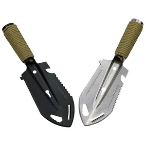 Outdoor Stainless Steel Shovel Handheld Small Wilderness Survival Shovel Tool Measuring Cutting Digging Gadgets Hiking Camping