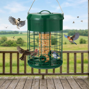 Comedero para Pájaros Colgante de Acero al Carbono Negro JH-Mech, Resistente a la Intemperie, Antiarañazos, Construcción Duradera, Apto para Varios Pájaros y Alimentos - Product Image 1