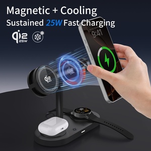 Support de charge rapide sans fil magnétique 5-en-1 Qi2.2 Standard 25W/5W avec rotation à 360°, design pliable, lumière LED et refroidissement <span class=keywords><strong>TEC</strong></span> - Product Image 4