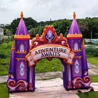 Arche de château gonflable géante, portail d'entrée de château de conte de fées, arche gonflable pour entrée, publicité, décoration de divertissement