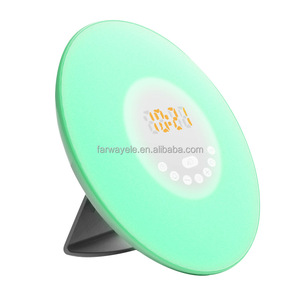 Réveil numérique de table à 7 couleurs Réveil lumineux Aide au sommeil, Simulation du lever et du coucher du soleil, Radio FM à 6 sons naturels - Product Image 1