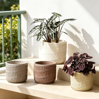 Pot en béton texturé style Wabi Sabi, pot de fleurs en ciment multicolores pour plantes vertes de bureau, personnalisable