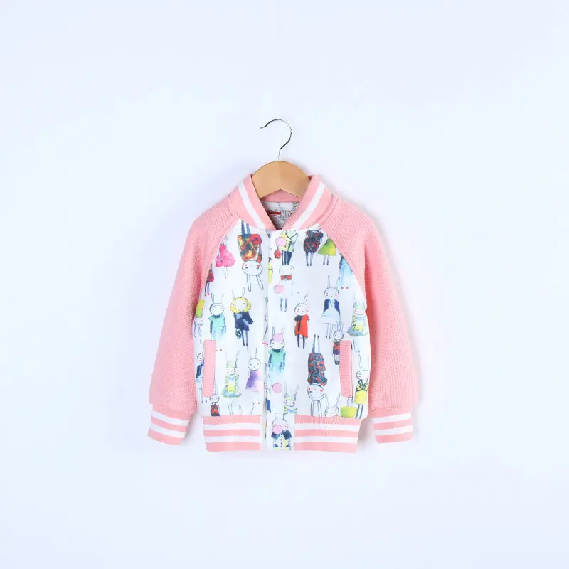 Giacche da Baseball Varsity di colore rosa primaverile della ragazza di abbigliamento all'ingrosso all'ingrosso