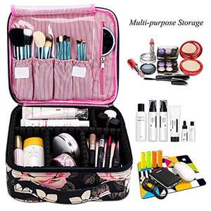 Échantillon gratuit de trousse de maquillage en nylon pour femmes, trousse de toilette de voyage, trousse de maquillage professionnelle mignonne et grande - Product Image 5