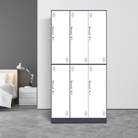 Casier à vêtements professionnel personnalisé OEM pour salle de sport, bureau, casier à chaussures à 6 portes, vestiaire, casiers de dressing