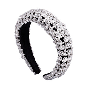 Diadema con Cuentas Hua Liyu, Perlas Blancas y Diamantes de Imitación, Terciopelo, Accesorio de Moda para Mujer, Estilo Fresco y Dulce - Product Image 5