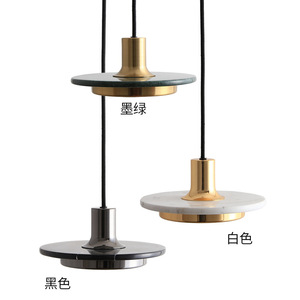 Lustre en marbre minimaliste de style nordique postmoderne, design artistique personnalisé, éclairage LED réglable en hauteur, intensité variable - Product Image 2