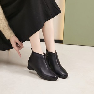 Nouvelles Bottes Femme Automne/Hiver 2025 en Cuir de Vachette Vieilli à Talon Haut et Bout Pointu – Style Polyvalent et Élégant - Product Image 3