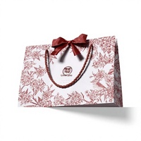 Sacs cadeaux personnalisés haut de gamme biodégradables pour mariage, sacs fourre-tout rouges, emballages de faveurs, impression offset sur carton blanc, artisanat de bougies