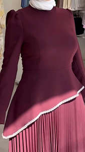 Robe Abaya é<span class=keywords><strong>l</strong></span>égante et luxueuse <span class=keywords><strong>à</strong></span> jupe plissée Loriya, vêtements islamiques modestes pour femmes musulmanes - Product Image 6