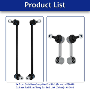 Barras Estabilizadoras Delanteras y Traseras Frenzybro de Repuesto con 1 Año de Garantía, Compatibles con Audi Volkswagen BEETLE CC EOS GOLF GTI JETTA - Product Image 4