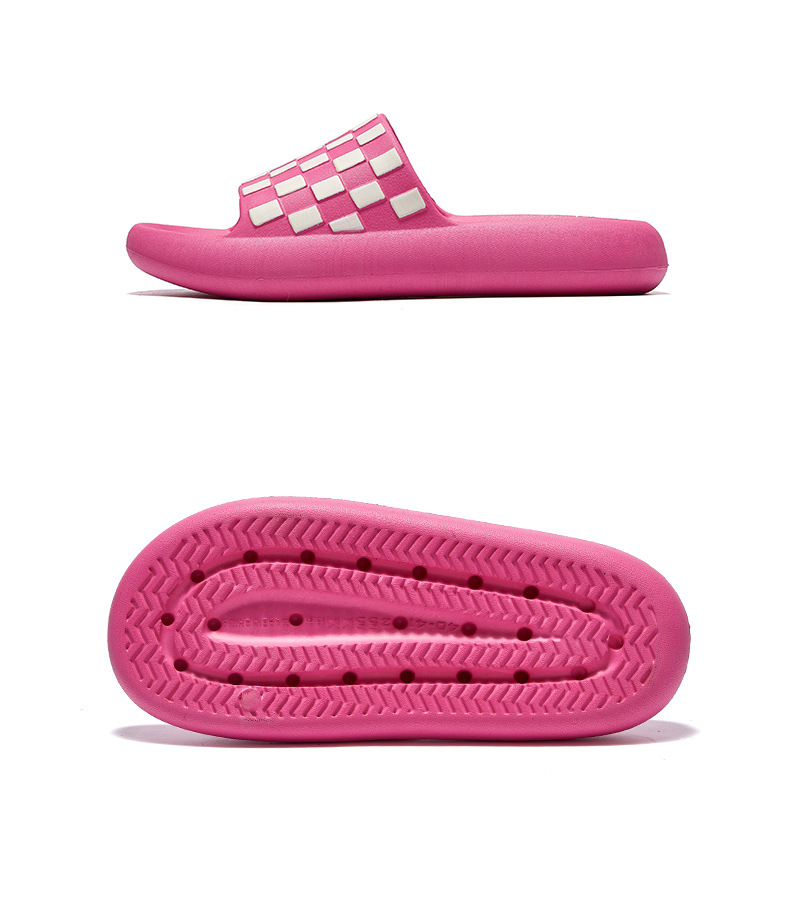 New Black and White Lattice Summer EVA Slippers Women Thick Sole Slides Ladies Casual Sandals