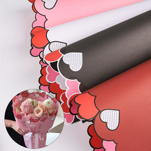 Patrón de corazón Día de San Valentín Ramo floral Papel de regalo Amor Corazón Rosa Ramo Embalaje Papel Kraft Flor inglesa - Product Image 1