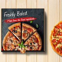 Individuell Bedruckte Wiederverwendbare 12-Zoll-Pizzakartons Schwarze Pizzabox 14x14 Verpackung Rechteckige Pizzabox