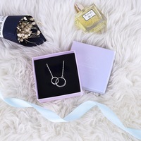 Boîte cadeau de luxe en carton pour bijoux, avec impression violette, pour bracelets et bijoux en gros