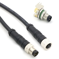 Kabel Konektor Elbow Kustom M8 Male ke Female 3 4 6 8Pin 2 Meter