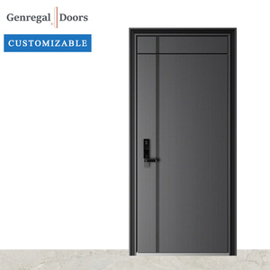 Panneau de sécurité robuste pour porte d'entrée moderne en acier conçu sur mesure pour l'intérieur fini style balançoire contemporain pour l'avant de la pièce de la maison - Product Image 3