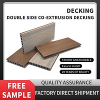 Échantillon gratuit disponible de plancher composite en bois coextrudé à texture simulée de plancher de terrasse extérieure double face design moderne