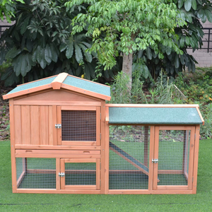 Fabbrica diretta in legno conigliera per interni ed esterni gabbia di coniglio con vassoio estraibile e rampa in legno, impermeabile gabbie per porcellini d'India - Product Image 1
