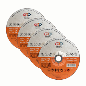 Disque <span class=keywords><strong>de</strong></span> meulage d'angle personnalisé à haute dureté 180*6*22.23mm en résine d'aluminium dépressée, extra fin GRD T27, pour l'ébavurage des métaux non ferreux - Product Image 2