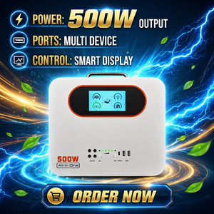 เครื่องกำเนิดไฟฟ้าพลังงานแสงอาทิตย์แบบพกพา แบตเตอรี่ LiFePO4 656Wh 1000Wh 2000Wh 4000Wh 300W 500W 1000W 2000W ช่องเสียบ USB-C สำหรับการตั้งแคมป์กลางแจ้ง - Product Image 1