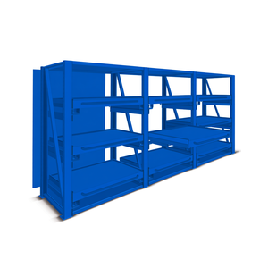 Fami System Ar Rear <b>Wall</b> Shelving <b>Unit</b> 1250mm L 2510mm H Blue Ral5012 Color - Product Image 3