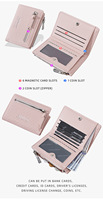 Dompet Tipis Baru Baellerry 2026 untuk Wanita, Dompet Pendek Kulit PU Lipat Dua dengan Resleting, Tempat Kartu, dan Jendela ID/Foto