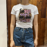 Y2K femmes Slim Fit Crop Top 95% coton 5% Spandex T-Shirt personnalisé sérigraphie LOGO bébé T-shirt pour les femmes
