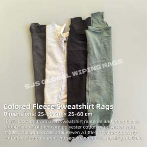 Paños de Limpieza de Tela de Felpa de Algodón 100% Reciclado, de Colores Mezclados, para Limpiar Agua y Aceite - Product Image 2